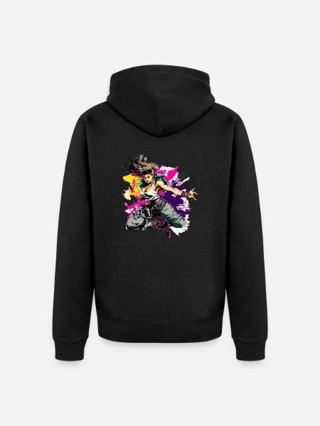 Mia la ballerina hip hop - Felpa con cappuccio ecologica premium unisex - nero