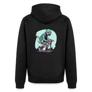 Le monstre à la trottinette - Veste à capuche bio Premium Unisexe - noir - Dos - Nico (187cm)