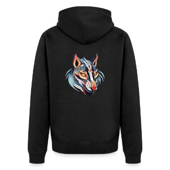 Wolf Neo Dessin de tatouage traditionnel - Veste à capuche bio Premium Unisexe - noir - Dos - Nico (187cm)