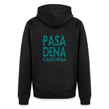 Pasadena - Californie, États-Unis d’Amérique, États-Unis - Veste à capuche bio Premium Unisexe - noir - Dos - Nico (187cm)