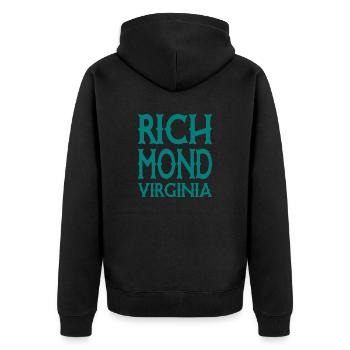 Richmond - Virginia - United States of America USA - Unisex Premium Organic Zip Hoodie - black - Back - Nico (187cm)