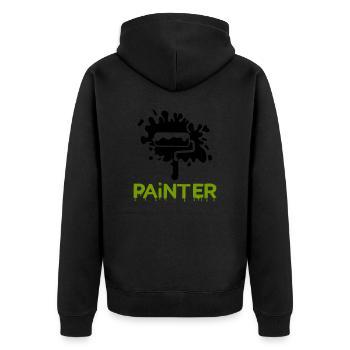 painting painter2 - Unisex Premium Bio Zip Hoodie - Schwarz - Hinten - Nico (187cm)