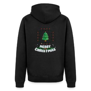 Passer un joyeux Noël en restant Zoo - Veste à capuche bio Premium Unisexe - noir - Dos - Nico (187cm)