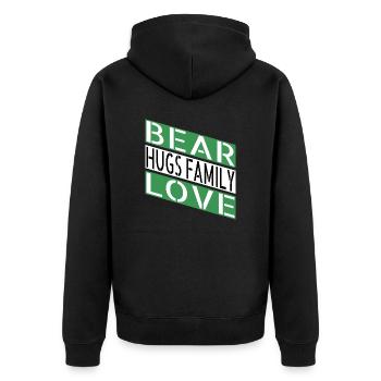 dictons blagues amusantes idée présente ours câlins geek - Veste à capuche bio Premium Unisexe - noir - Dos - Nico (187cm)