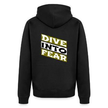 Embracing Courage Adrenaline Rush Daring Spirit - Unisex Premium Organic Zip Hoodie - black - Back - Nico (187cm)