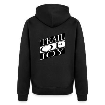 Gift Idea Mountain Biking Gear - Unisex Premium Organic Zip Hoodie - black - Back - Nico (187cm)