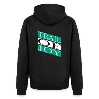 Blissful Journey Blissful Living Blissful Joy - Unisex Premium Organic Zip Hoodie - black - Back - Nico (187cm)