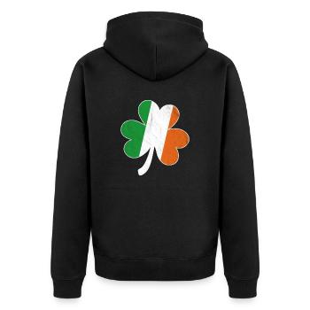 Drapeau irlandais Shamrock - Veste à capuche bio Premium Unisexe - noir - Dos - Nico (187cm)