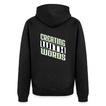 quote funny creative process birthday happy - Unisex Premium Bio Zip Hoodie - Schwarz - Hinten - Nico (187cm)