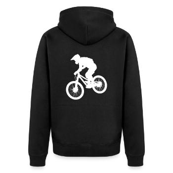 VTT Cyclisme VTT Hommes - Veste à capuche bio Premium Unisexe - noir - Dos - Nico (187cm)