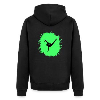 Breakdance éclaboussures - Veste à capuche bio Premium Unisexe - noir - Dos - Nico (187cm)