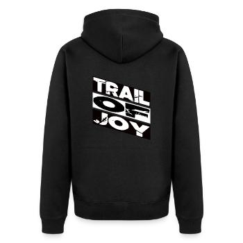 trail riding happy sayings birthday present idea - Unisex Premium Organic Zip Hoodie - black - Back - Nico (187cm)