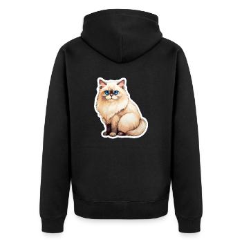 Ragdoll Cat - Unisex Premium Organic Zip Hoodie - black - Back - Nico (187cm)