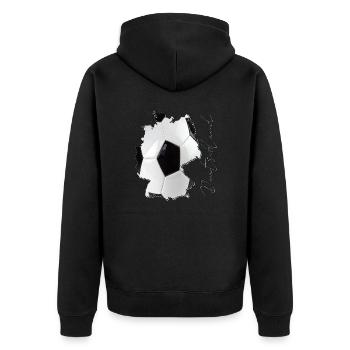 Germany Map Framed Real Football EN - Unisex Premium Organic Zip Hoodie - black - Back - Nico (187cm)
