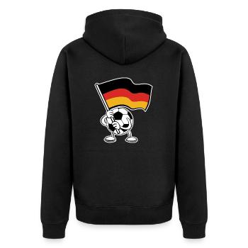 Sommermärchen, Ball mit Deutschland Fahne 2024 - Unisex Premium Bio Zip Hoodie - Schwarz - Hinten - Nico (187cm)