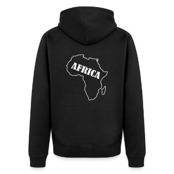 africa country - Unisex Premium Bio Zip Hoodie - Schwarz - Hinten - Nico (187cm)