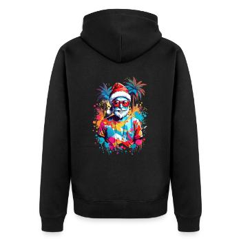 Cool Santa Claus - Unisex Premium Organic Zip Hoodie - black - Back - Nico (187cm)
