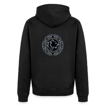 Viking Berserker Bear - Unisex Premium Organic Zip Hoodie - black - Back - Nico (187cm)