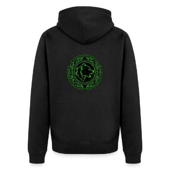 Valhalla Viking Bear Bear Symbol - Unisex Premium Organic Zip Hoodie - black - Back - Nico (187cm)