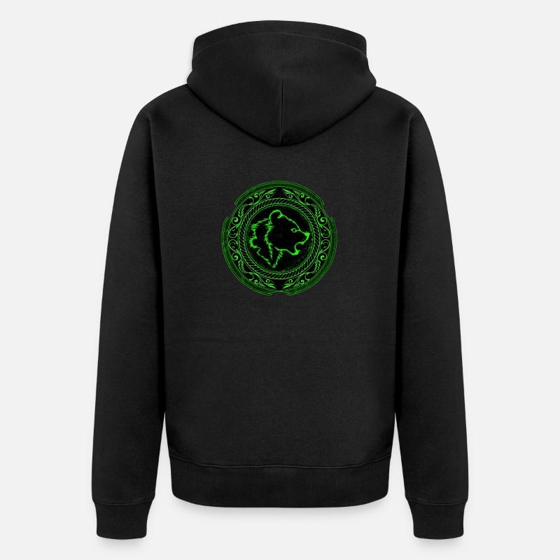 Walhalla Wikinger Bär Bärensymbol - Unisex Premium Bio Zip Hoodie - Schwarz