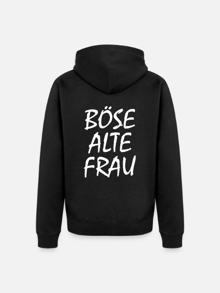 Böse alte frau - Unisex Premium Bio Zip Hoodie - Schwarz