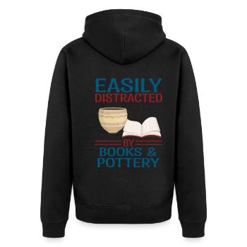Make pottery - Unisex Premium Organic Zip Hoodie - black - Back - Nico (187cm)