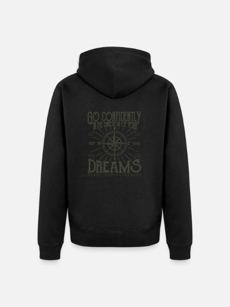 directions of your dreams 1 - Unisex Premium Organic Zip Hoodie - black