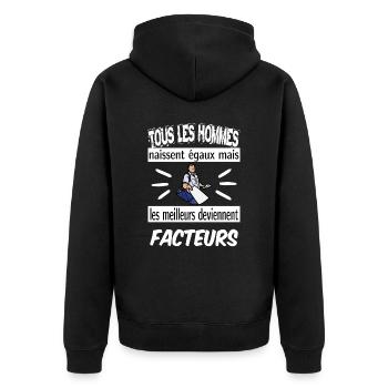 les meilleurs deviennent facteurs - Veste à capuche bio Premium Unisexe - noir - Dos - Nico (187cm)