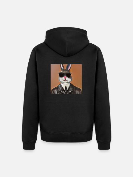 Mafia Rabbit - Unisex Premium Organic Zip Hoodie - black