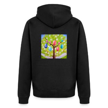 Arbre à œufs coloré - Veste à capuche bio Premium Unisexe - noir - Dos - Nico (187cm)