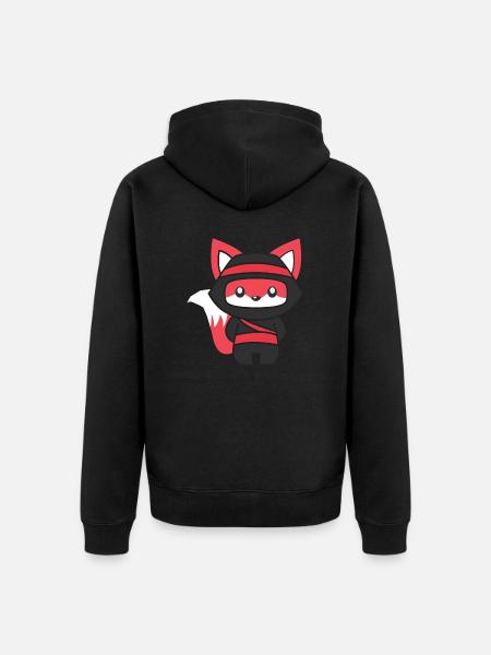 inimalistic ninja fox - Unisex Premium Organic Zip Hoodie - black