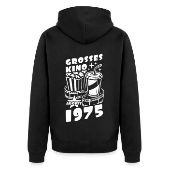 Großes Kino August 1975 Geburtstag Geschenk - Unisex Premium Bio Zip Hoodie - Schwarz - Hinten - Nico (187cm)