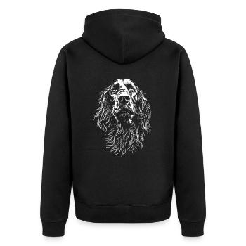 Irish Setter Portrait Dogs Dog Hunting Dogs - Unisex Premium Organic Zip Hoodie - black - Back - Nico (187cm)
