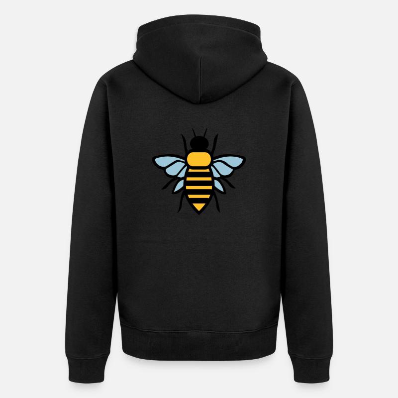 bee - Unisex Premium Organic Zip Hoodie - black
