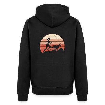 Canicross Cross Country Run Retro Canicross Runner - Veste à capuche bio Premium Unisexe - noir - Dos - Nico (187cm)
