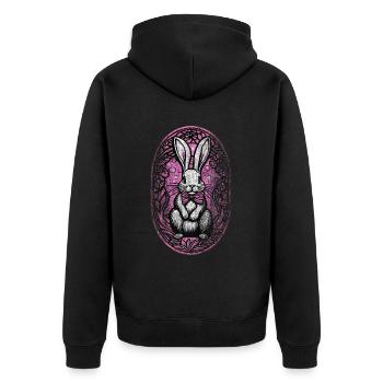 Lapin de Pâques rose violet pour les filles Look-occasion - Veste à capuche bio Premium Unisexe - noir - Dos - Nico (187cm)