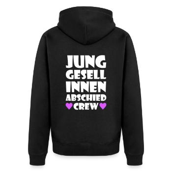 Hen Party Crew Hen - Unisex Premium Organic Zip Hoodie - black - Back - Nico (187cm)