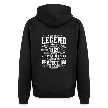 Légende depuis 1965 Cadeau d’anniversaire vintage - Veste à capuche bio Premium Unisexe - noir - Dos - Nico (187cm)