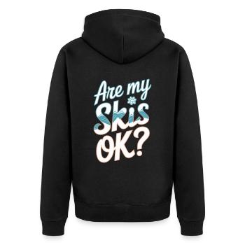 Are My Skis Ok 12 - Unisex Premium Bio Zip Hoodie - Schwarz - Hinten - Nico (187cm)