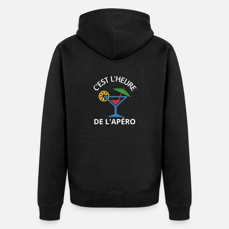 C'est l'heure de l'apéro - Veste à capuche bio Premium Unisexe - noir