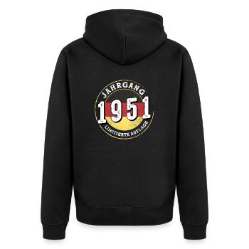 Jahrgangs 1951 Limitierte Auflage 73 ans - Veste à capuche bio Premium Unisexe - noir - Dos - Nico (187cm)