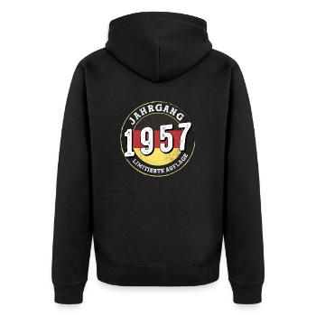 Limitierte Auflage Jahrgangs 1957 67 ans - Veste à capuche bio Premium Unisexe - noir - Dos - Nico (187cm)