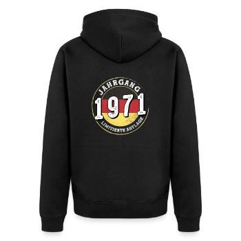 Jahrgangs 1971 Limitierte Auflage 53 ans - Veste à capuche bio Premium Unisexe - noir - Dos - Nico (187cm)