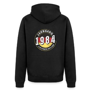 Limitierte Auflage 40 ans Jahrgangs 1984 - Veste à capuche bio Premium Unisexe - noir - Dos - Nico (187cm)