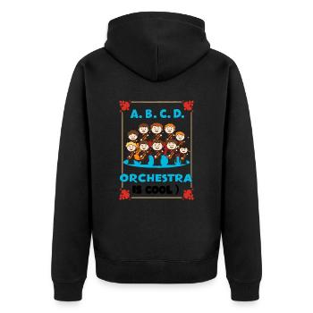 ABC Schulorchester - Unisex Premium Bio Zip Hoodie - Schwarz - Hinten - Nico (187cm)