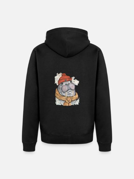 Walrus Coast - Unisex Premium Organic Zip Hoodie - black