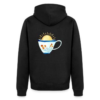 Cup of Sunshine Gift Idea Coffee Lovers - Unisex Premium Organic Zip Hoodie - black - Back - Nico (187cm)