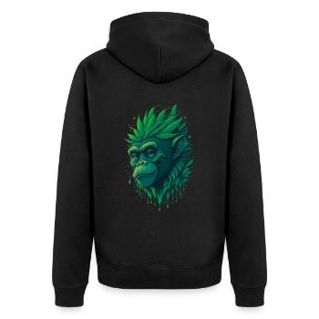 Cannabis Monkey Notre Style de Cannabis Monkey - Veste à capuche bio Premium Unisexe - noir - Dos - Nico (187cm)