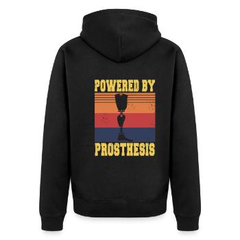 Propulsé par la prothèse - Veste à capuche bio Premium Unisexe - noir - Dos - Nico (187cm)