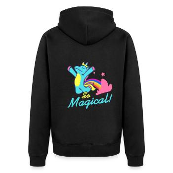 Si magique l unicorn pet pet rainbow pet - Veste à capuche bio Premium Unisexe - noir - Dos - Nico (187cm)